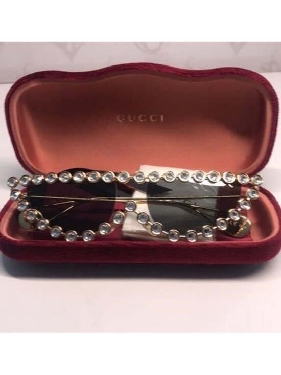 New Authentic Stylish Gold and Black Sunglasses GG0364S 002 main image 4